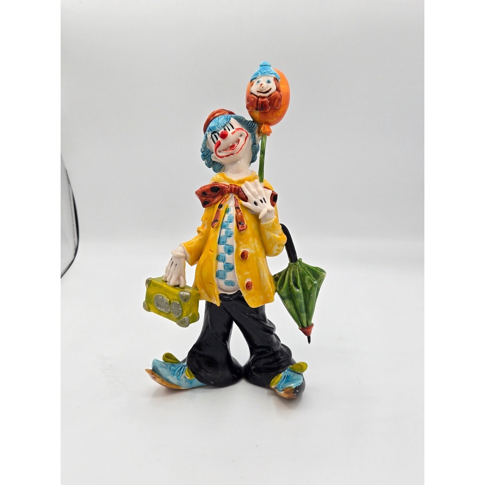 Whimsical Vintage Ceramic Clown Figurine (Approx. 10" Tall)